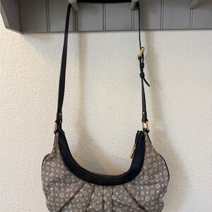 Louis Vuitton Gray Monogram Crescent Shoulder Bag with Black Trim